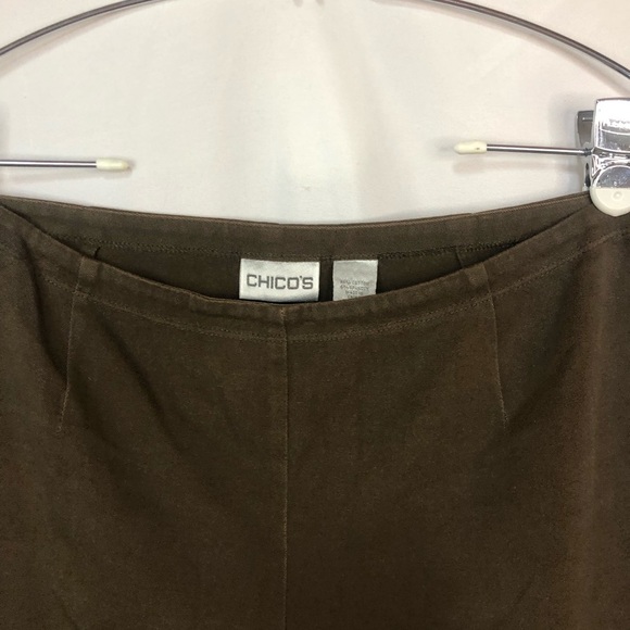 Chico’s Women’s Pant Side Zip Flat Front Classic Basic Brown - Picture 5 of 7